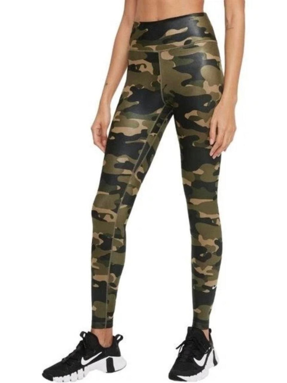 Nike Camouflage High-Waist Leggings - Olive & Black